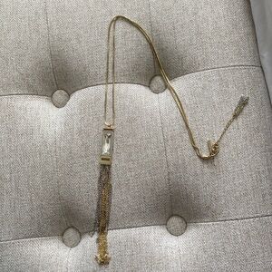 White House black market long necklace gold and silver